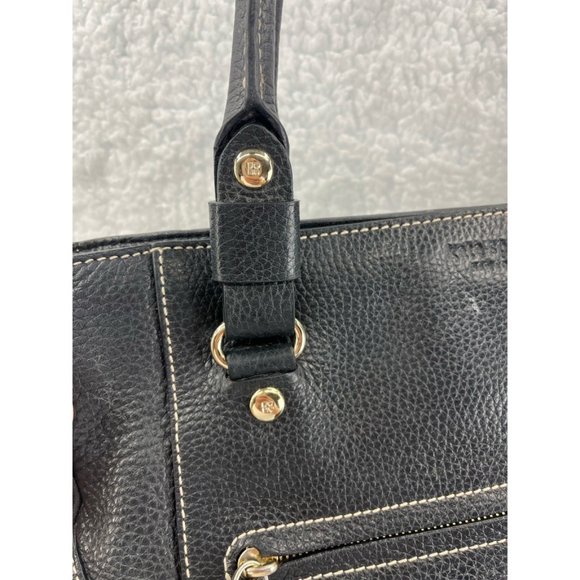 Kate Spade New York Womens Satchel Handbag Black Snap Phone Pocket Tassel M - Picture 9 of 12